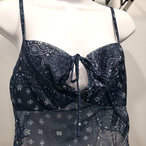 Cider Sheer Crop Cami Handkerchief Print Boho Hippie Country Western Size M NWT - Picture 3 of 10